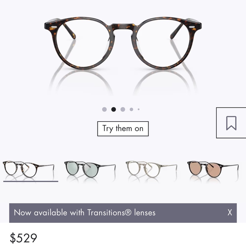 Oliver Peoples Tortoise Square Glasses
